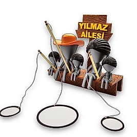 Balık Tutan 3 çocuklu Aile Figürleri